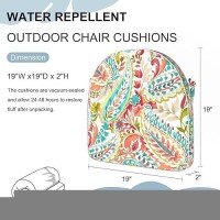 Dytxiii Set Of 4 Outdoor Chair Cushions 19X19X2 Water Repellent Patio Seat Cushion With Ties And Removable Covers Dining C