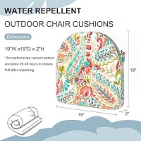 Dytxiii Set Of 2 Outdoor Chair Cushions 19X19X2 Water Repellent Patio Seat Cushion With Ties And Removable Covers Dining C