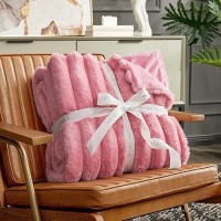 Cozy Bliss Faux Fur Throw Blanket For Couch Cozy Warm Plush Striped Blanket For Sofa Bedroom Living Room 60 80 Inches Hot Pin