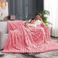 Cozy Bliss Faux Fur Throw Blanket For Couch Cozy Warm Plush Striped Blanket For Sofa Bedroom Living Room 60 80 Inches Hot Pin