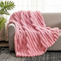 Cozy Bliss Faux Fur Throw Blanket For Couch Cozy Warm Plush Striped Blanket For Sofa Bedroom Living Room 60 80 Inches Hot Pin