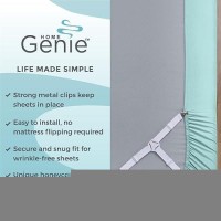 Home Genie Stay In Place Heavy Duty Adjustable Fitted Bed Sheet Straps Easy Install No Mattress Flipping Wrinkle Free Bedding