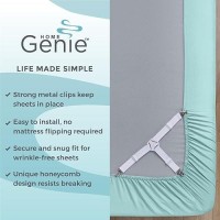 Home Genie Stay In Place Heavy Duty Adjustable Fitted Bed Sheet Straps 8 Pack Easy Install No Mattress Flipping Wrinkle Free