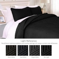 Exclusivo Mezcla Ultrasonic King Quilt Bedding Set Lightweight Black Bedspreads Soft Modern Geometric Coverlet Set For All Seas