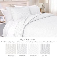 Exclusivo Mezcla Ultrasonic Full Queen Quilt Bedding Set Lightweight White Bedspreads Soft Modern Geometric Coverlet Set For Al