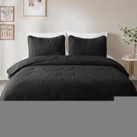 Exclusivo Mezcla California King Quilt Bedding Set Lightweight Black Oversized King Bedspreads Soft Modern Geometric Coverlet S