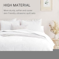 Exclusivo Mezcla California King Quilt Bedding Set Lightweight White Oversized King Bedspreads Soft Modern Geometric Coverlet S