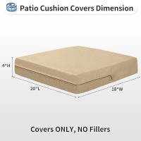 Outdoorlines Faux Linen Outdoor Cushion Covers Replacement 20X18X4 Waterproof Patio Cushion Cover For Outdoor Furniture