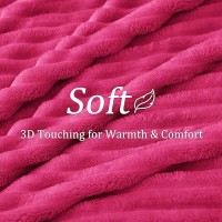 Bedelite Fleece Throw Blanket For Couch  300Gsm Soft & Warm Fluffy Twin Blanket  Decorative And Giftable Striped Pink Blankets For Women  Men  60