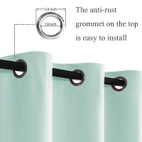 Jiuzhen Aqua Blackout Curtains With Tiebacks Thermal Insulated Light Blocking And Noise Reducing Grommet Curtains For And Livin