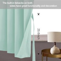 Jiuzhen Aqua Blackout Curtains With Tiebacks Thermal Insulated Light Blocking And Noise Reducing Grommet Curtains For And Livin