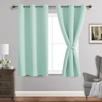 Jiuzhen Aqua Blackout Curtains With Tiebacks Thermal Insulated Light Blocking And Noise Reducing Grommet Curtains For And Livin