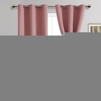 Jiuzhen Dried Rose Blackout Curtains With Tiebacks Thermal Insulated Light Blocking And Noise Reducing Grommet Curtains For And