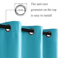 Jiuzhen Peacock Blue Blackout Curtains With Tiebacks Thermal Insulated Light Blocking And Noise Reducing Grommet Curtains For A