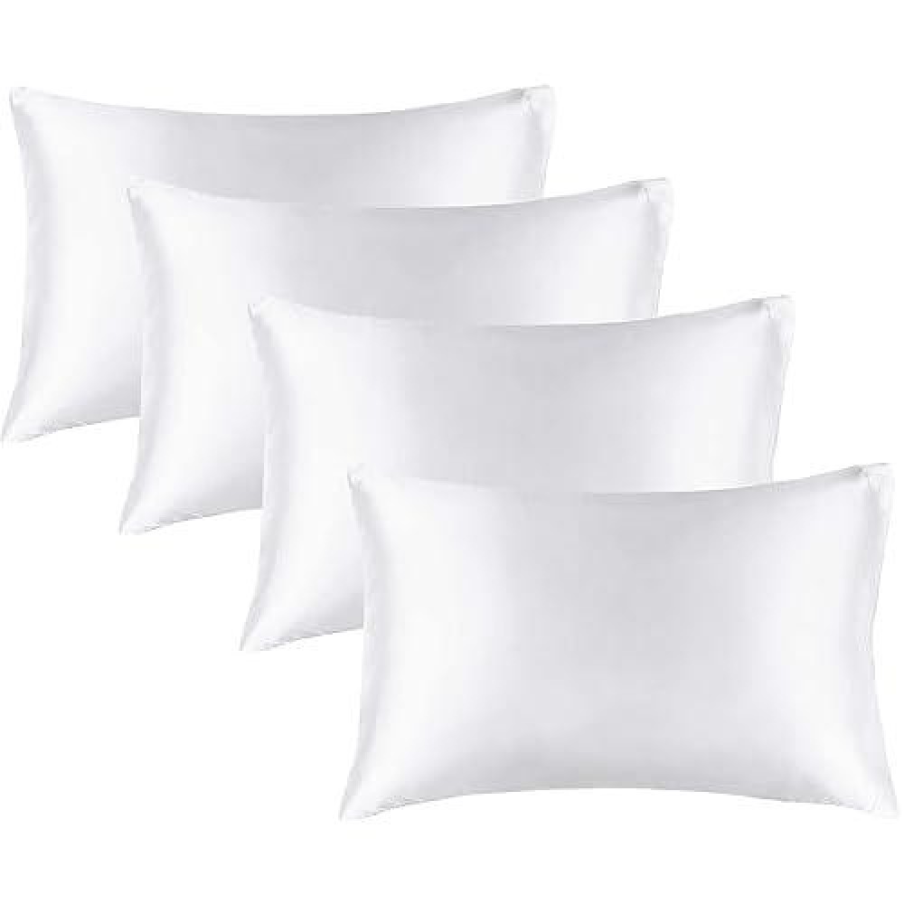 Bedelite Satin Pillowcase For Hair And Skin Super Soft Similar To Silk Pillow Cases 4 Pack With Envelope Closure Cooling Pillo