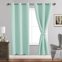 Jiuzhen Aqua Blackout Curtains With Tiebacks Thermal Insulated Light Blocking And Noise Reducing Grommet Curtains For And Livin