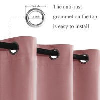 Jiuzhen Dried Rose Blackout Curtains With Tiebacks Thermal Insulated Light Blocking And Noise Reducing Grommet Curtains For And