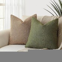 Foindtower Decorative Textured Boucle Throw Pillow Covers Accent Solid Pillow Cases Neutral Soft Cozy Couch Cushion Case For Cha