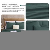 Monbix Comforter Set 2Piecetwin Xl66 X90 Dark Green All Seasons Quilting Design Microfiber Breathable Washable 1