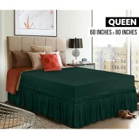 Utopia Bedding Queen Elastic Bed Ruffle Easy Wrap Around Ruffle Microfiber Bed Skirt With Adjustable Elastic Belt 16 Inch Ta