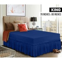 Utopia Bedding King Elastic Bed Ruffle Easy Wrap Around Ruffle Microfiber Bed Skirt With Adjustable Elastic Belt 16 Inch Tai