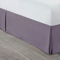 Nestl Grayish Purple Full Xl Bed Skirt Full Xl Size Bed Skirt 14 Inch Drop Brushed Microfiber Bed Skirts Hotel Quality Ple