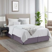 Nestl Grayish Purple Bed Skirt Cal King Size Cal King Bed Skirt 14 Inch Drop Brushed Microfiber Bed Skirts Hotel Quality P