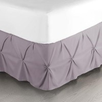 Nestl Dusty Purple Bed Skirt Full Size Pinch Pleat Full Bed Skirt 14 Inch Drop Full Bedskirt Hotel Quality Dusty Purple Bed