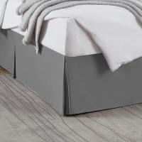 Nestl Grey Full Xl Bed Skirt Full Xl Size Bed Skirt 14 Inch Drop Brushed Microfiber Bed Skirts Hotel Quality Pleated Bed S