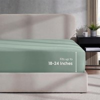 Nestl Sage Green Twin Fitted Sheet Kids Extra Deep Pocket Fitted Sheet Twin Size 1800 Microfiber Fitted Twin Sheet Only Ultra