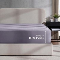 Nestl Dusty Purple Twin Fitted Sheet Kids Extra Deep Pocket Fitted Sheet Twin Size 1800 Microfiber Fitted Twin Sheet Only Ult