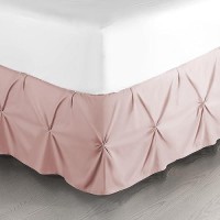 Nestl Blush Pink Bed Skirt Cal King Size Pinch Pleat Cal King Bed Skirt 14 Inch Drop Cal King Bedskirt Hotel Quality Bed Sk