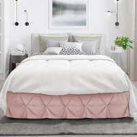 Nestl Blush Pink Bed Skirt Cal King Size Pinch Pleat Cal King Bed Skirt 14 Inch Drop Cal King Bedskirt Hotel Quality Bed Sk