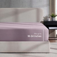 Nestl Grayish Purple California King Fitted Sheet Extra Deep Pocket Cal King Fitted Sheet Only 1800 Microfiber Fitted Bed Shee