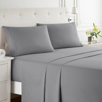 Nestl Full Size Sheet Sets 4 Piece Full Size Sheets Deep Pocket Hotel Luxury Extra Soft Breathable And Cooling Grey Sheet