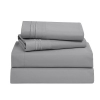 Nestl Full Size Sheet Sets 4 Piece Full Size Sheets Deep Pocket Hotel Luxury Extra Soft Breathable And Cooling Grey Sheet