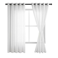 Hiasan Sheer Curtains 63 Inch Length With Tiebacks Light Filtering Extra Wide Semi Voile Curtains Grommet Window Chiffon Drapes