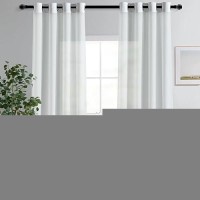 Hiasan Sheer Curtains 96 Inches Long With Tiebacks Light Filtering Semi Voile Chiffon Drapes Extra Long Grommet Window Curtains