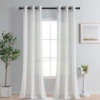 Hiasan Sheer Curtains 96 Inches Long With Tiebacks Light Filtering Airy Voile Chiffon Drapes Extra Long Grommet Window Curtains