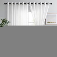 Hiasan Sheer Curtains For Bedroom With Tiebacks Breathable Chiffon Voile Drapes Grommet Light Filtering Window Curtains For Liv