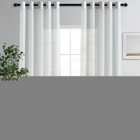 Hiasan Sheer Curtains For Bedroom With Tiebacks Light Filtering Extra Wide Semi Chiffon Voile Textured Grommet Window Curtains