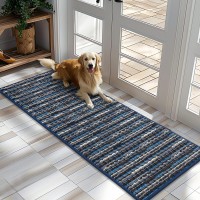 Hicorfe Dirt Trapper Door Mat 21X59 Boho Vintage Style Nonslip Shoe Sand Dust Remover Dog Door Mat Super Absorbent Dog Ma