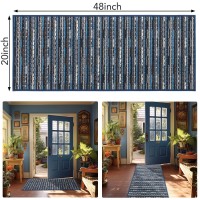 Hicorfe Dirt Trapper Door Mat 21X59 Boho Vintage Style Nonslip Shoe Sand Dust Remover Dog Door Mat Super Absorbent Dog Ma