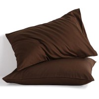 Ntbay Queen Cotton Pillowcases - Envelope Closure 20X30 Pillowcases Set Of 2  Breathable And Soft Bed Pillow Cases  Brown