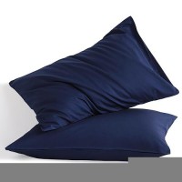 Ntbay King Cotton Pillowcases - Envelope Closure 20X36 Pillowcases Set Of 2  Breathable And Soft Bed Pillow Cases  Navy Blue