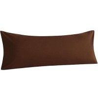 Ntbay Body Cotton Pillowcase - Envelope Closure 20X54 Pillowcase  Breathable And Soft Bed Pillow Case  Brown