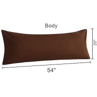 Ntbay Body Cotton Pillowcase - Envelope Closure 20X54 Pillowcase  Breathable And Soft Bed Pillow Case  Brown