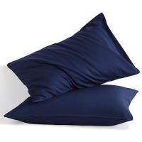 Ntbay Standard Cotton Pillowcases - Envelope Closure 20X26 Pillowcases Set Of 2  Breathable And Soft Bed Pillow Cases  Navy Blue