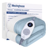 Westinghouse Heated Blanket Full Size Soft Flannel To Sherpa Electric Blanket With 10 Heating Levels 12 Hours Auto Off Fast H