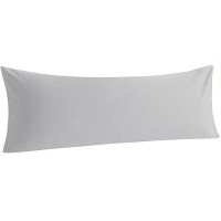 Ntbay Body Cotton Pillowcase - Envelope Closure 20X54 Pillowcase  Breathable And Soft Bed Pillow Case  Light Grey